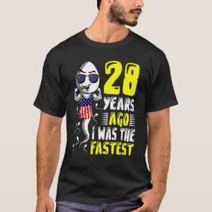 Mens 28 Years Ago I Was The Fastest 28th Birthday T-Shirt