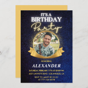 Mens 29th birthday invitations  Elegant Chic