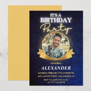 Mens 34th birthday invitations Elegant Chic