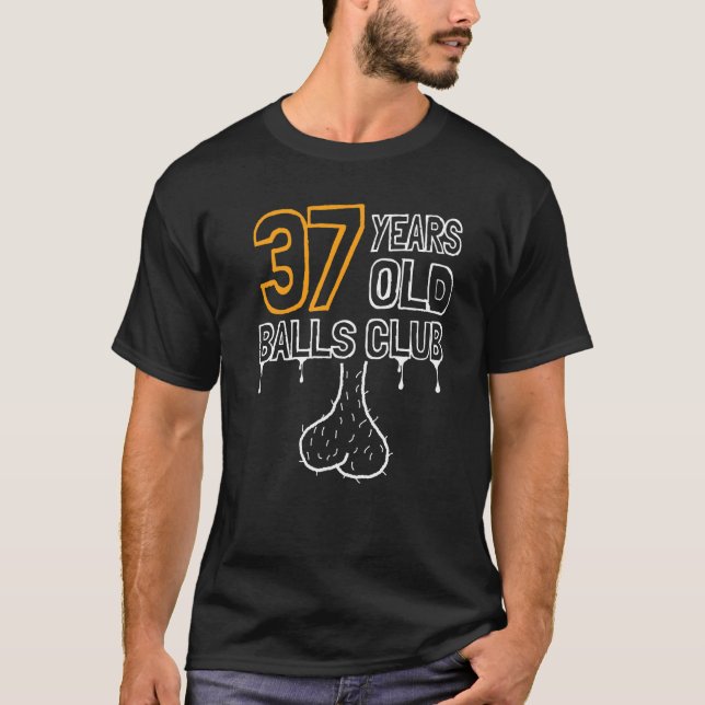 Mens 37th Birthday Old Balls Club 37 Years Of Awes T-Shirt (Front)