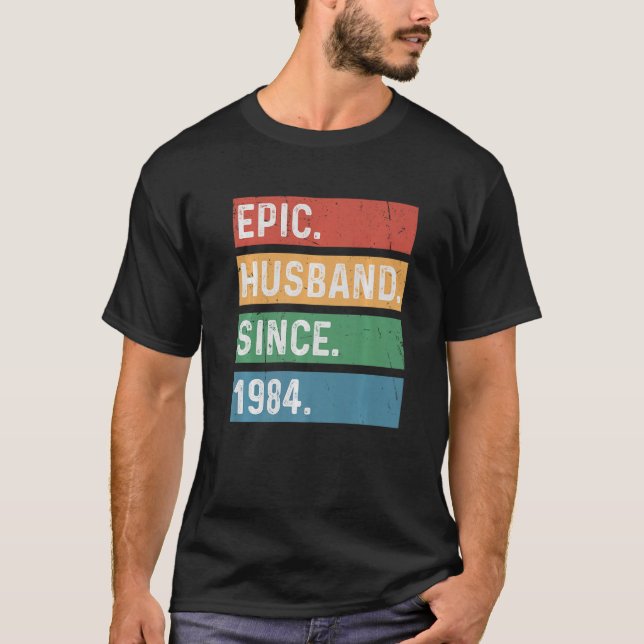 Mens 39 Year 39th Wedding Anniversary  Epic Husban T-Shirt (Front)