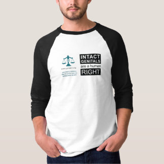 Men's 3/4 Sleeve - Intact Genitals T-Shirt