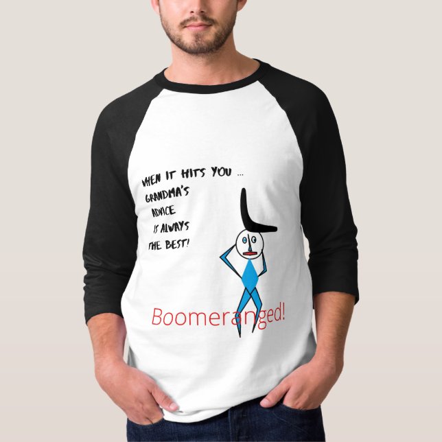 Men's  3/4 Sleeve Raglan T-Shirt Boomeranged (Front)
