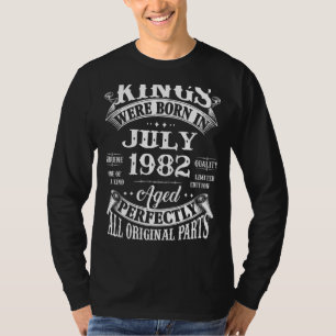 Mens 40th Birthday For Kings Born In July 1982 40 T-Shirt