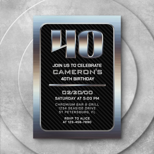 Men's 40th Birthday Invitation (Creator Uploaded)