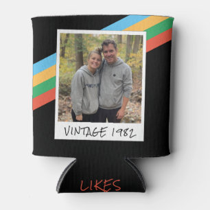 Mens 40th Birthday Vintage 1982 Striped Can Cooler