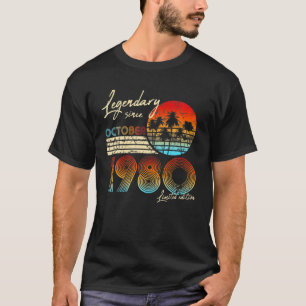 Mens 40Thbirthdaygifts Legendary Since October 198 T-Shirt