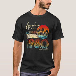 Mens 40Thbirthdaygifts Legendary Since October 198 T-Shirt