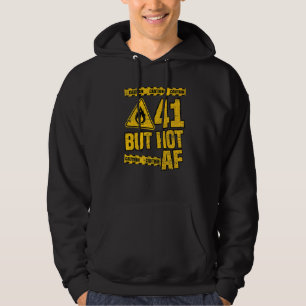 Mens 41th Birthday 41 Years But Hot Af Funny Mecha Hoodie