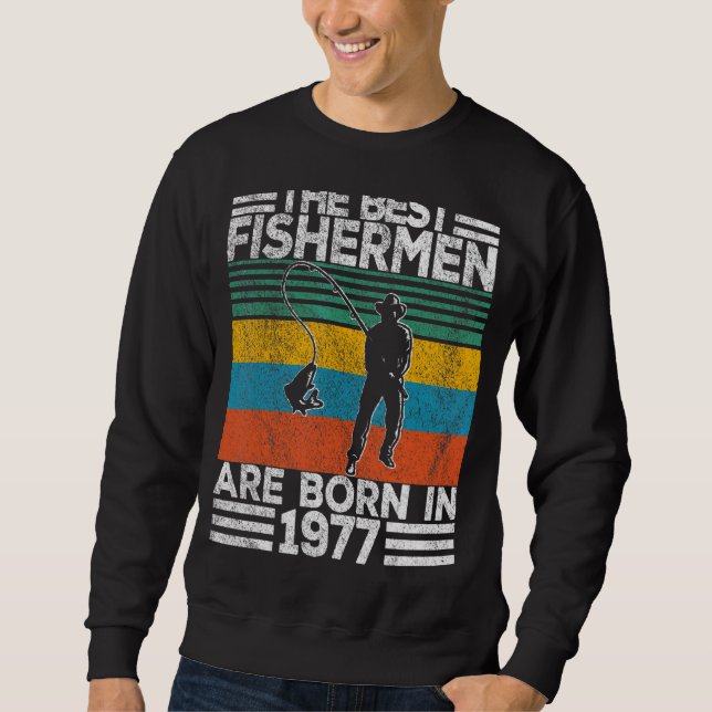 Mens 45 Years Old Fisherman Fishing 45th Birthday  Sweatshirt (Front)
