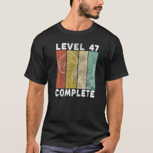 Mens 47th Birthday Men Gaming Level 47 Complete T-Shirt