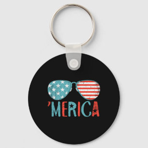 Mens 4th Of July America Sungles Patriotic For Men Key Ring