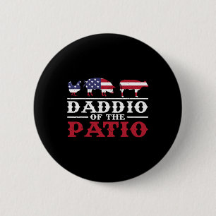 Mens 4th Of July Bbq Shirt Daddio Of The Patio Bar 6 Cm Round Badge