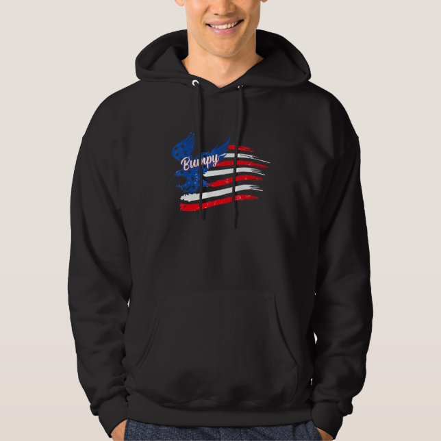 Mens 4th Of July Bumpy Eagle Flag  Bumpy Flag Hoodie (Front)