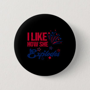 Mens 4th Of July Like How Explodes-Fireworks Funny 6 Cm Round Badge