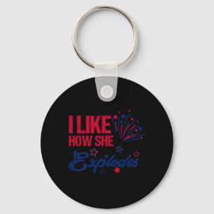 Mens 4th Of July Like How Explodes-Fireworks Funny Key Ring