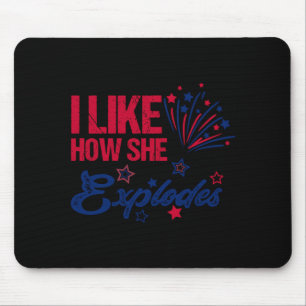 Mens 4th Of July Like How Explodes-Fireworks Funny Mouse Pad