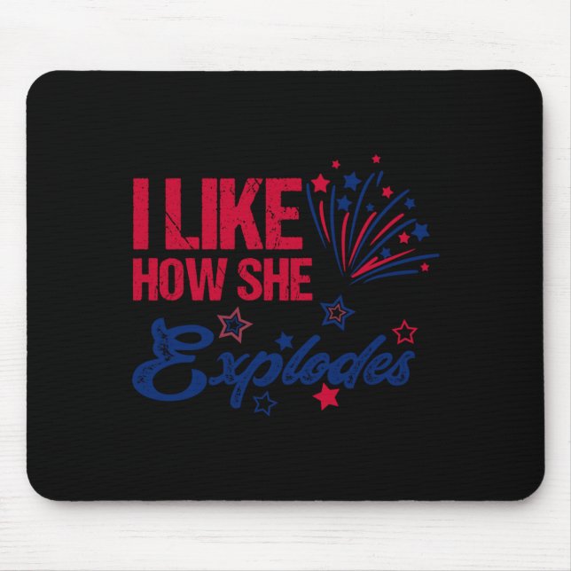 Mens 4th Of July Like How Explodes-Fireworks Funny Mouse Pad (Front)