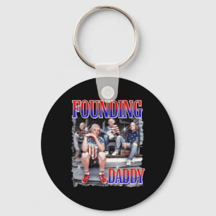Mens 4th Of July Shirt Founding Daddy George Washi Key Ring