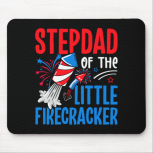 Mens 4th of july shirt stepdad of the little mouse pad