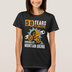 Mens 50th Birthday 50 Years Of Awesome Mountain Bi T-Shirt
