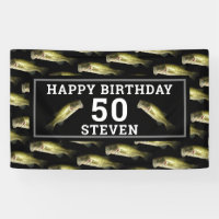 Mens 50th Birthday Party Bass Fishing Personalised