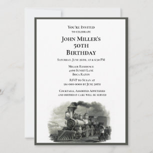 Men's 50th Birthday Party  Invitation