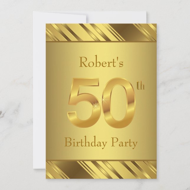 Mens 50th Birthday Party Invitation (Front)