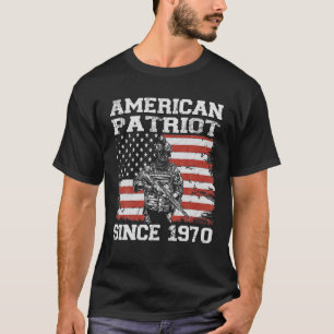 Mens 52Th Birthday American Patriot Since 1970 USA T-Shirt