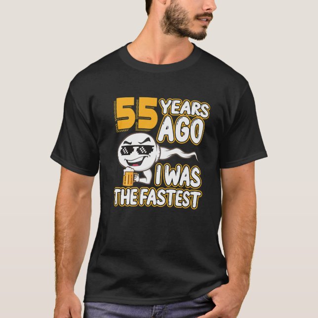 Mens 55Th Birthday Gag Sperm 55 Years Ago I Was Th T-Shirt (Front)