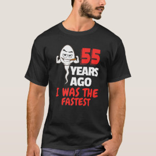 Mens 55th Birthday Gag Sperm 55 Years Of Awesome F T-Shirt