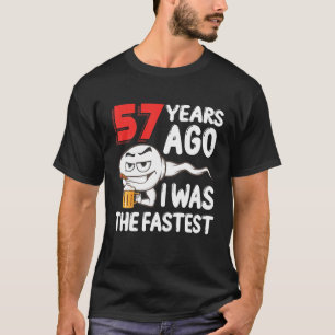 Mens 57Th Birthday Gag Sperm. 57 Years Of Awesome T-Shirt