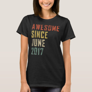 Mens 5 Years Old Awesome Since June 2017 5th Birth T-Shirt
