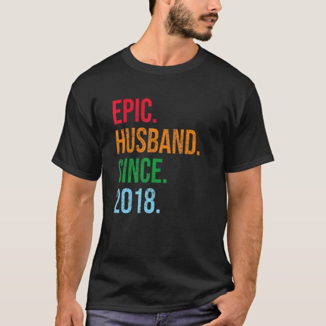 Mens 5th Wedding Anniversary Ideas Epic Husband Si T-Shirt (Front)