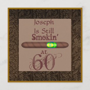 Mens 60th Birthday Cigar Invitations Personalised