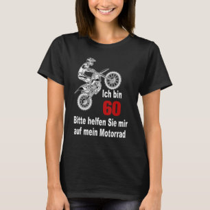 Mens 60th Birthday Man Gift Funny Biker Motorcycle T-Shirt