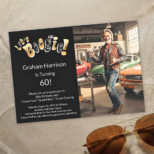 Men's 60th Birthday Party Photo Invitation