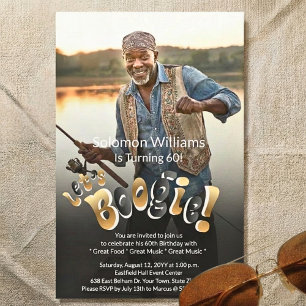 Men's 60th Birthday Party Photo Invitation