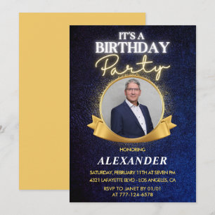 Mens 61st birthday invitations  Elegant Chic