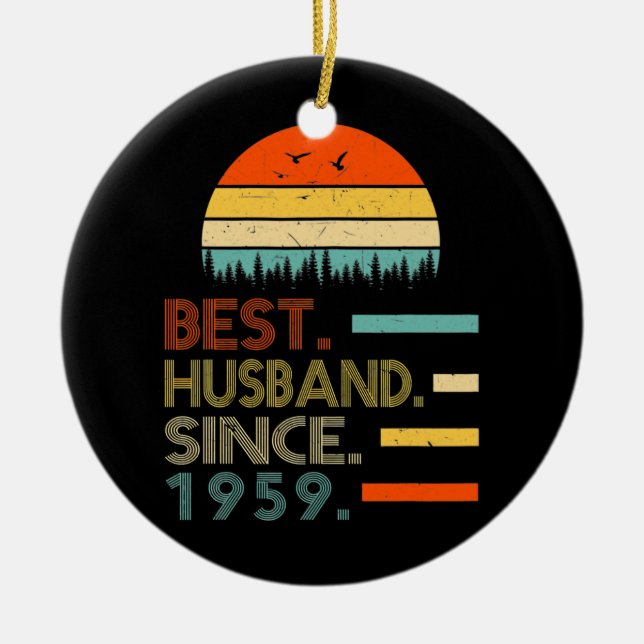 Mens 63rd Wedding Anniversary For Him Best Ceramic Ornament (Front)
