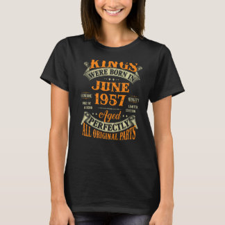 Mens 65th Birthday  For Kings Born In June 1957 65 T-Shirt