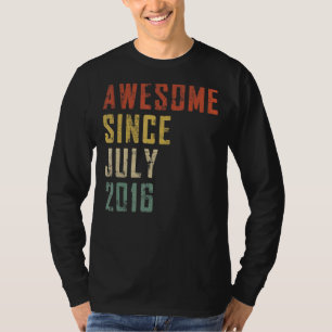 Mens 6 Years Old Awesome Since July 2016 6th Birth T-Shirt
