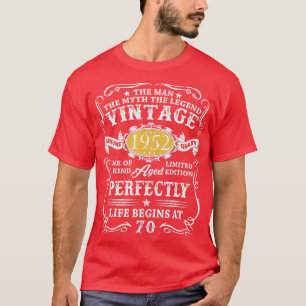 Mens 70 Year Old Gifts Vintage 1952 Man Myth Legen T-Shirt