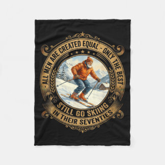 Mens 70th birthday goes skiing vintage skier fleece blanket
