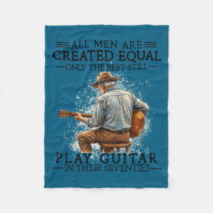 Mens 70th Birthday Guitar Play Graphic Art Fleece Blanket