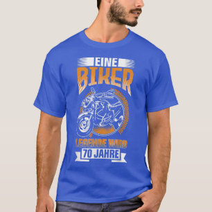 Mens 70th Birthday Man Biker Legend Motorcycle Cho T-Shirt