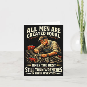 Mens 70th birthday turn wrenches vintage mechanic card
