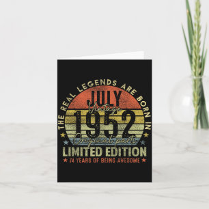 Mens 74th Birthday Legends July 1996 Vintage 74 Card