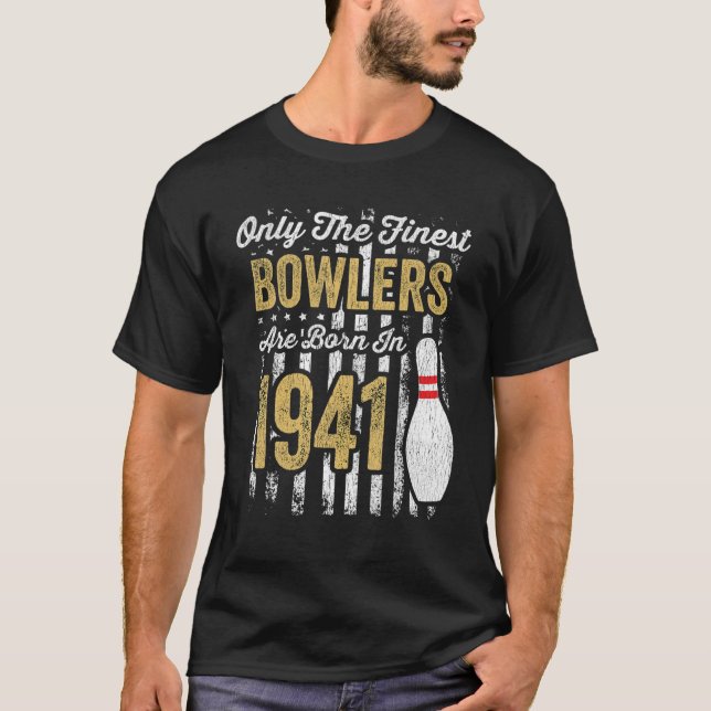 Mens 80 Year Old Bowler Birthday 80Th Birthday Bor T-Shirt (Front)