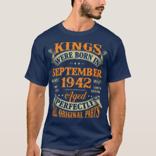 Mens 80th Birthday Gift Kings Born In September 19 T-Shirt